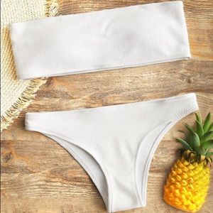white bandeau bikini
